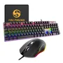 Kit Teclado Mouse Mecanico Abnt2 Gamer RGB Switch Fire Phoenix Blue Be-k2 Preto
