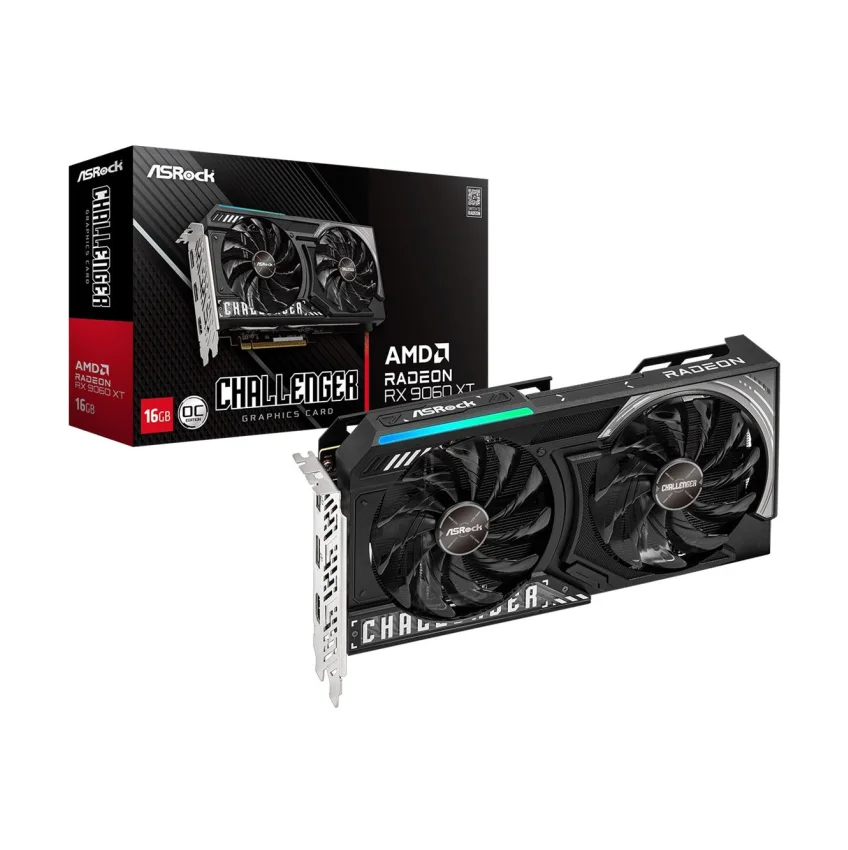 Gpu Asrock Rx 9060 Xt 16gb Challenger Oc, Gddr6, 128-bits, 2x Dp / 1x HDMI - 90-ga5qzz-00uanf