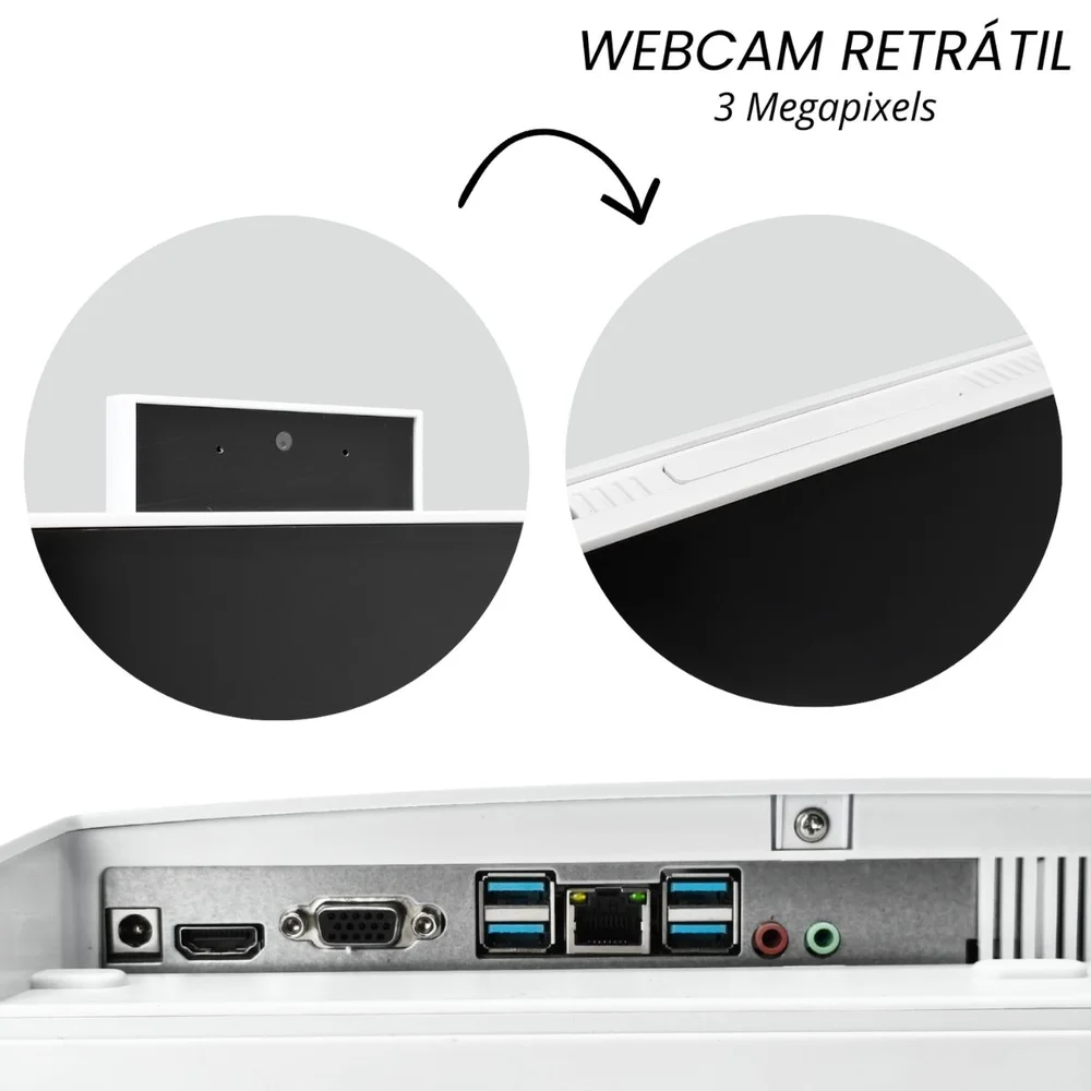 "Computador All In One Tela 23,8"" Intel Core i5 12450h SSD 256gb, 16gb Ram, WINDOWS 11 Pro HDMI Vga Usb" em Campinas - foto 3