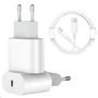 Carregador Turbo Para Iphone E Cabo Tomada Usb-c Lightning Cor Branco