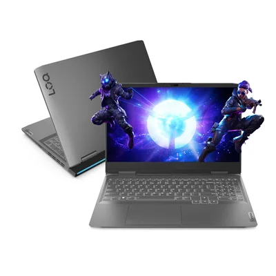 Notebook Lenovo Loq-e Core i5-12450hx, RTX 3050, 16gb, 512gb SSD, 15.6" Fhd, Ips, 144hz, Win 11, Luna Cinza- 83me0007br