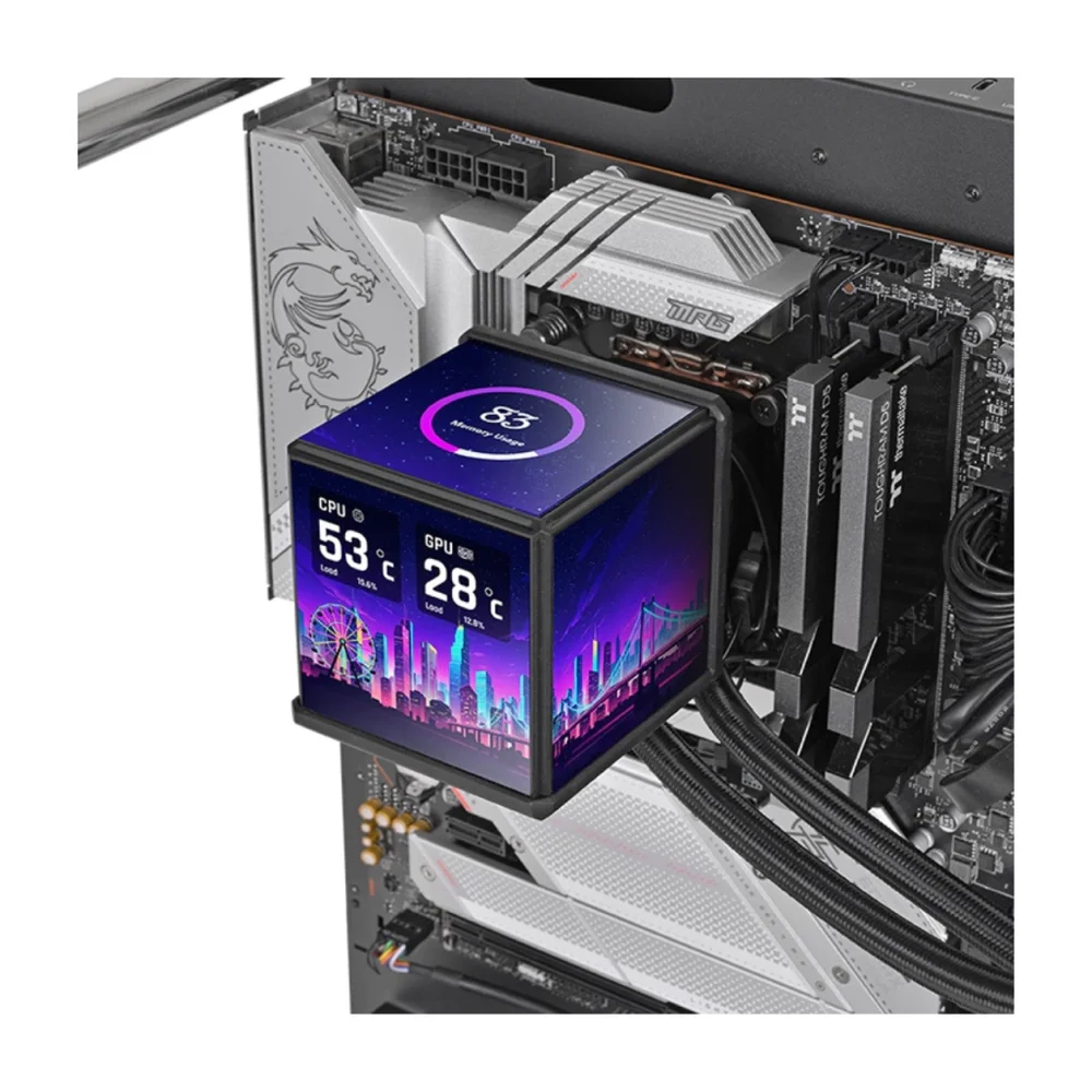 Water Cooler Thermaltake Minicube 360 Ultra, ARGB Sync, Preto, 360mm, Tela Quad-lcd, 3,95" Water Cooler Thermaltake Minicube 360 Ultra, ARGB Sync, Preto, 360mm, Tela Quad-lcd, 3,95"